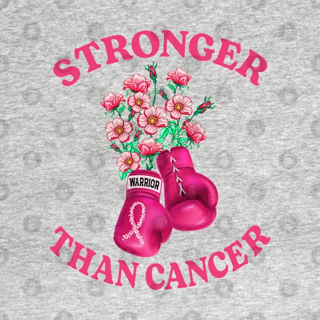 Stronger Than Cancer Boxing Gloves Pink Ribbon Breast Cancer by CreativeShirt